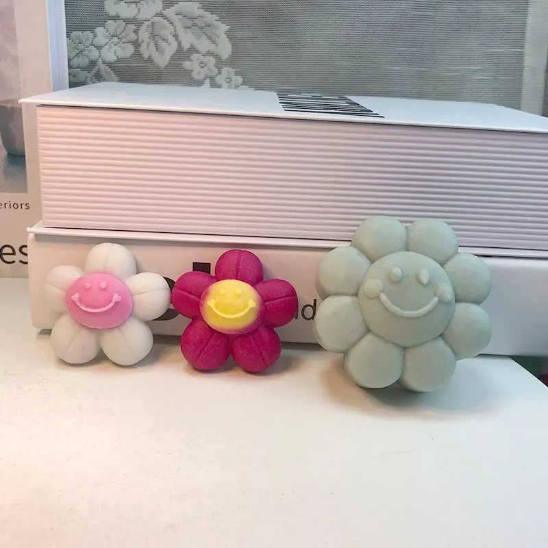 Милый цветок Свеча со смайликом силиконовая фотоформа мыло ароматерапия