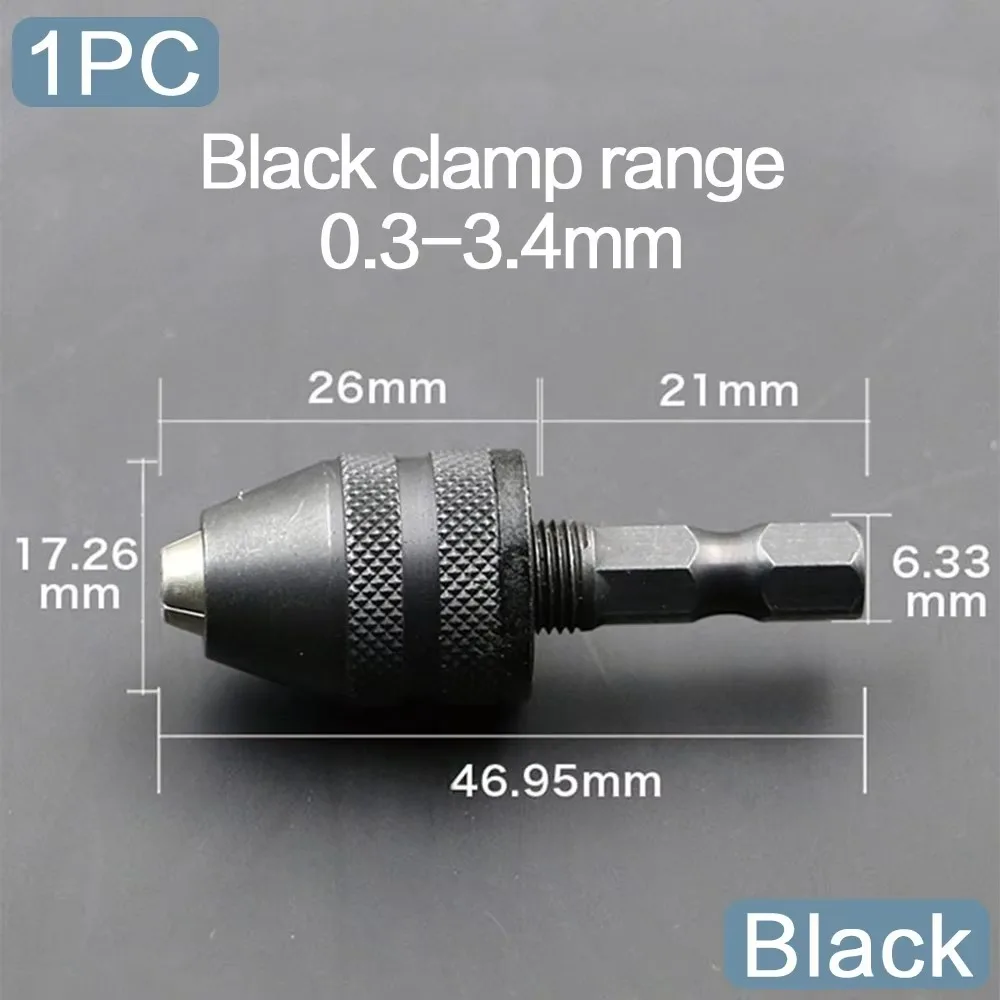 Keyless Drill Chuck Converter with Quick Change Adapter and Hex Shank