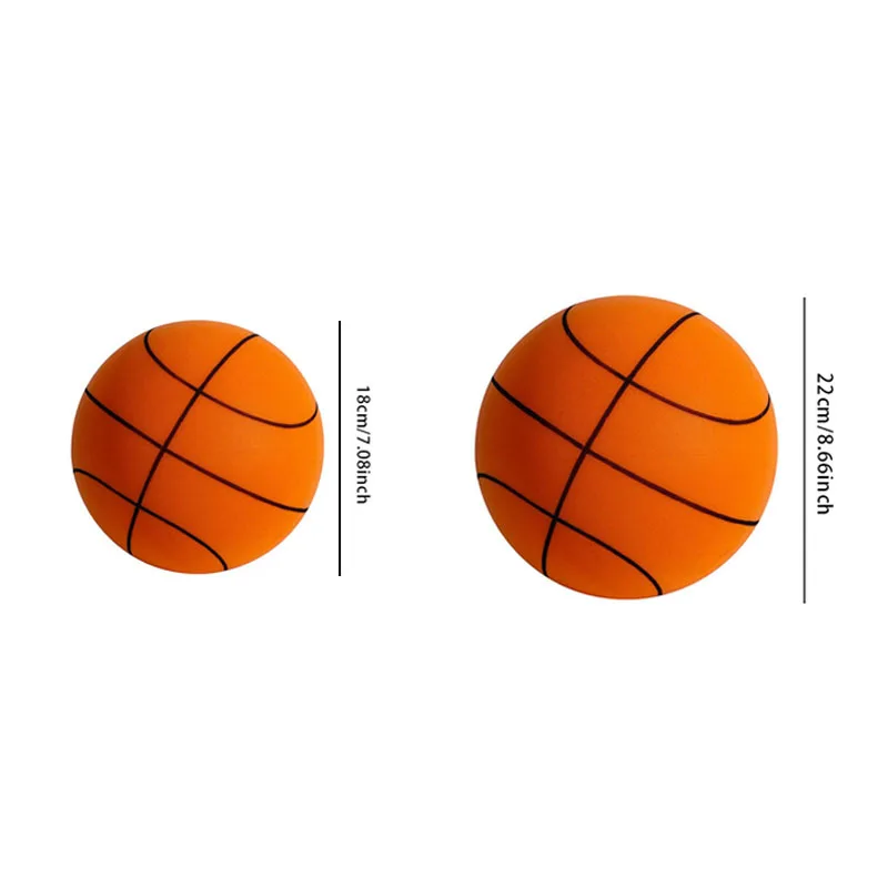 18cm/22cm Silent basketball racket ball for children's indoor training Baby silent sponge elastic small leather ball toys 3