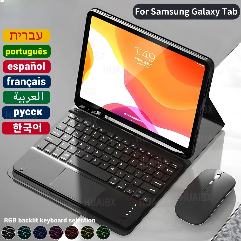 

For Samsung Galaxy Tab S6 Lite 10.4in case,Keyboard Cover for A8 10.5in S8 S7 11in,for Galaxy Tab S8 plus S7 plus FE12.4in case