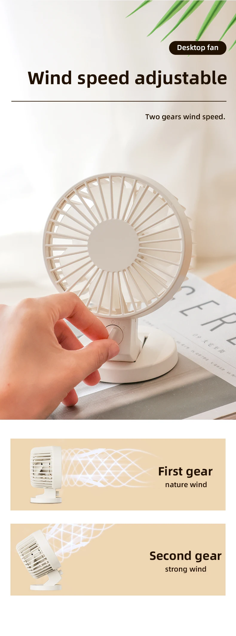 Description Picture 3 of itemNew Mini Fan for Desk USB Small Fan Desktop Oscillating Fans for Home Office Desks
