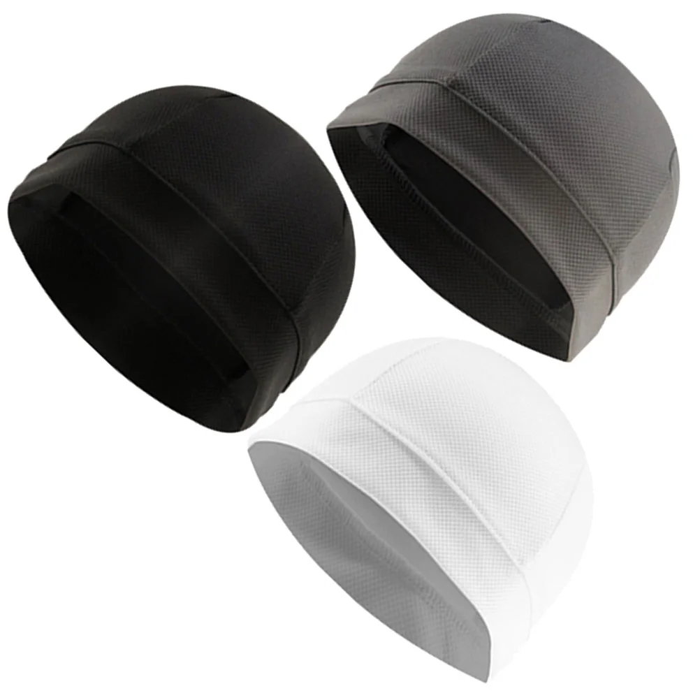 

3pcs Liner Caps Sweat Wicking Hat Cycling Inner Linning Cap Headwear For Men Outdoor Sports Black Grey White