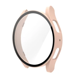 All - Around Matte Protective Case and Glass Cover for Smartwatch Screen Protector - Dust - Free Bumper Shell (Pink)