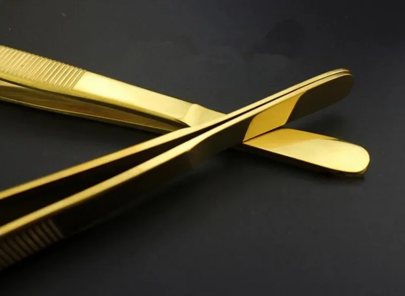 Gold Plated Bendy Long Bar Tongs Ornament Tweezer Cocktail Deco Tongs Tool Holder Ice Tongs