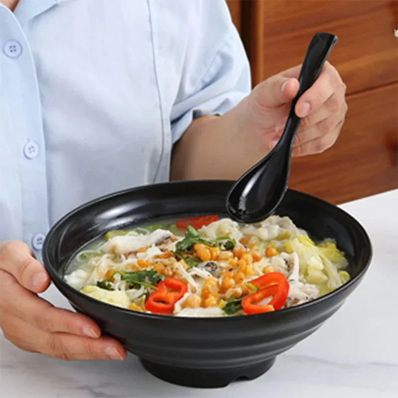 Black Striped Bowl Large Caliber Capacity High Temperature Resistance