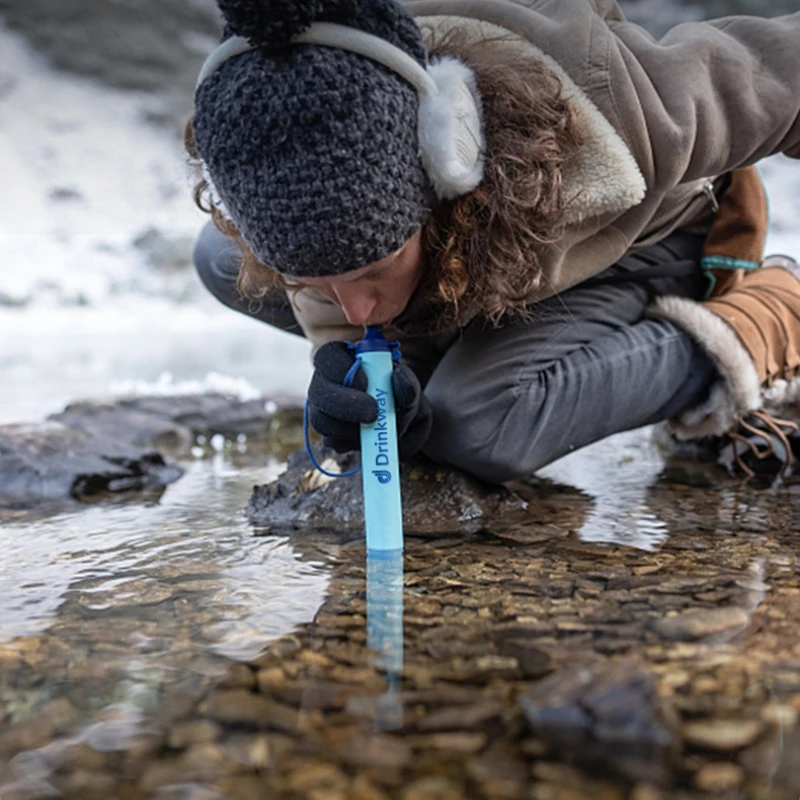 

Outdoor New Hand Pressure Pump Survival Tool Portable Warfighter Water Purifier Camping Drinking