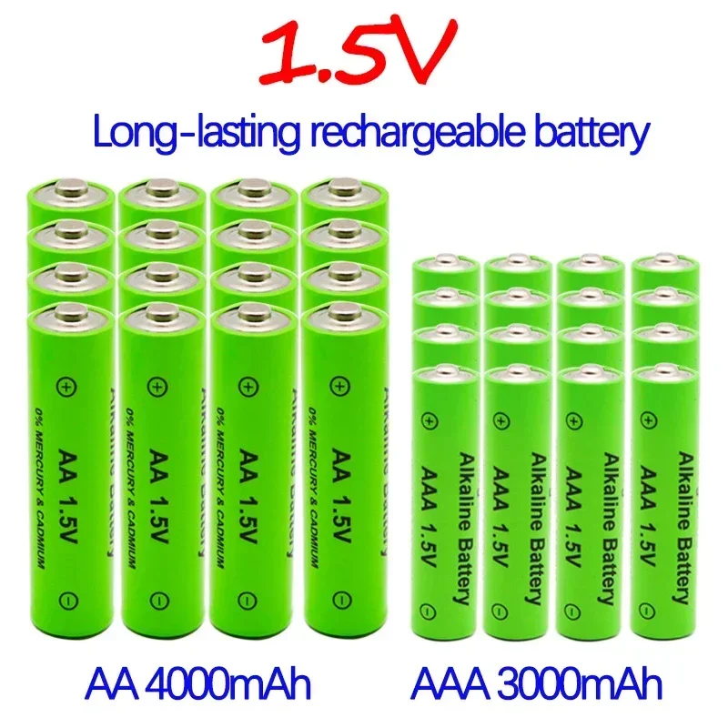 

1.5V AA 4000mAh+1.5V AAA 3000mAh rechargeable battery remote control toy light battery large capacity long battery life