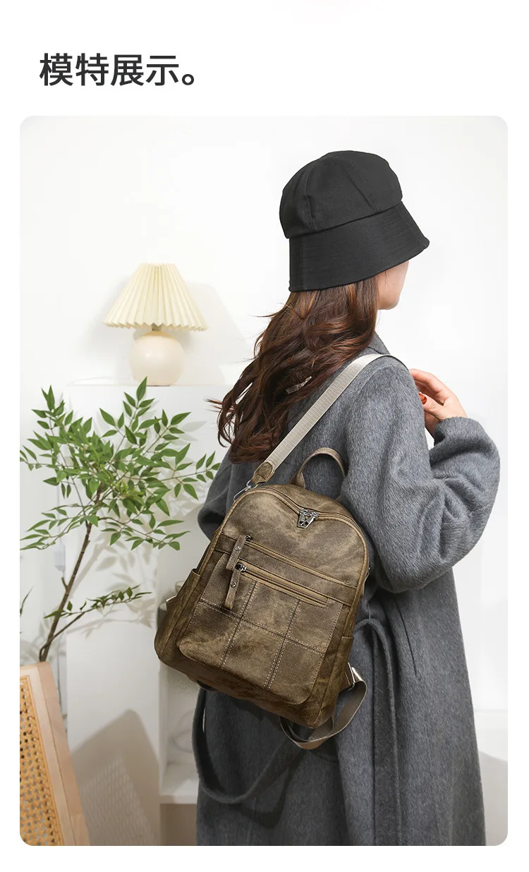 Leichter Stil, ausgezeichneter modischer, genähter Rucksack, Business-Laptoptasche, Reisen, große Kapazität, lässiger Rucksack, Geschenke für Mädchen – Detail 19