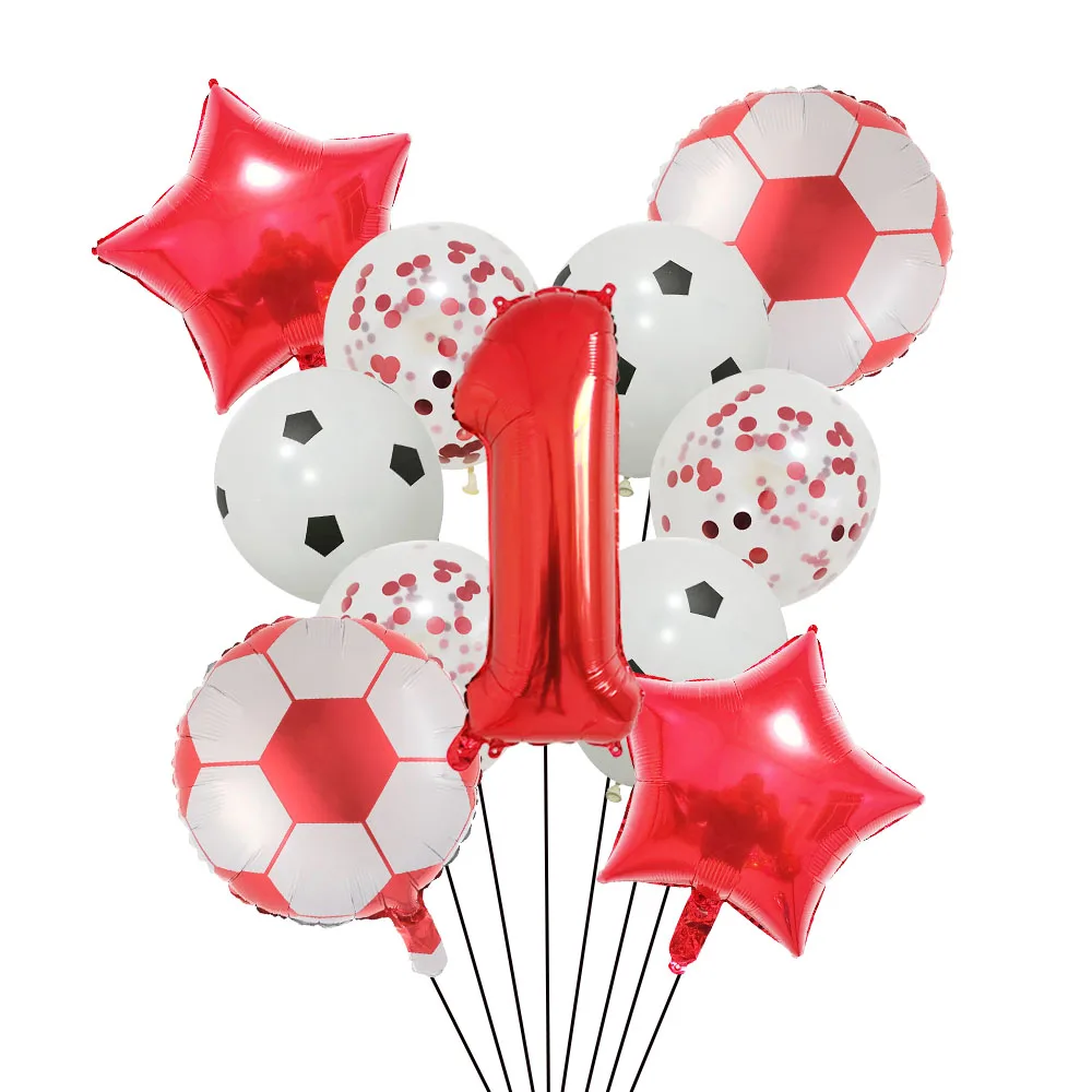 Helium Foil Soccer Balloons - 32-Inch Green Number Ball Sports Party Decorations
