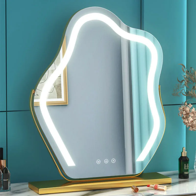 

Cloud Mirror Makeup Mirror Desktop Led with Light Household Bedroom Special-Shaped Dressing Mirror