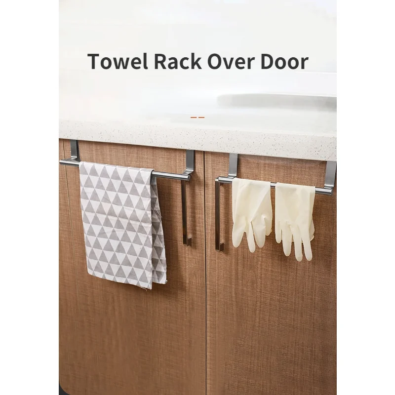 Description Picture 2 of itemTowel Rack Over Door Towel Bar Hanging Holder Stainless Steel Bathroom Kitchen Cabinet Towel Rag Rack Shelf Hanger