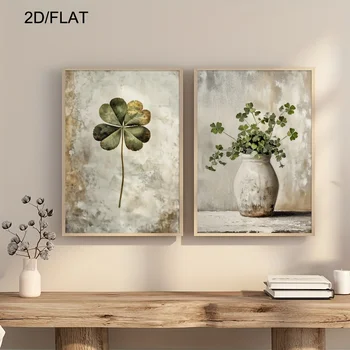 Retro Four-Leaf Clover Canvas 1