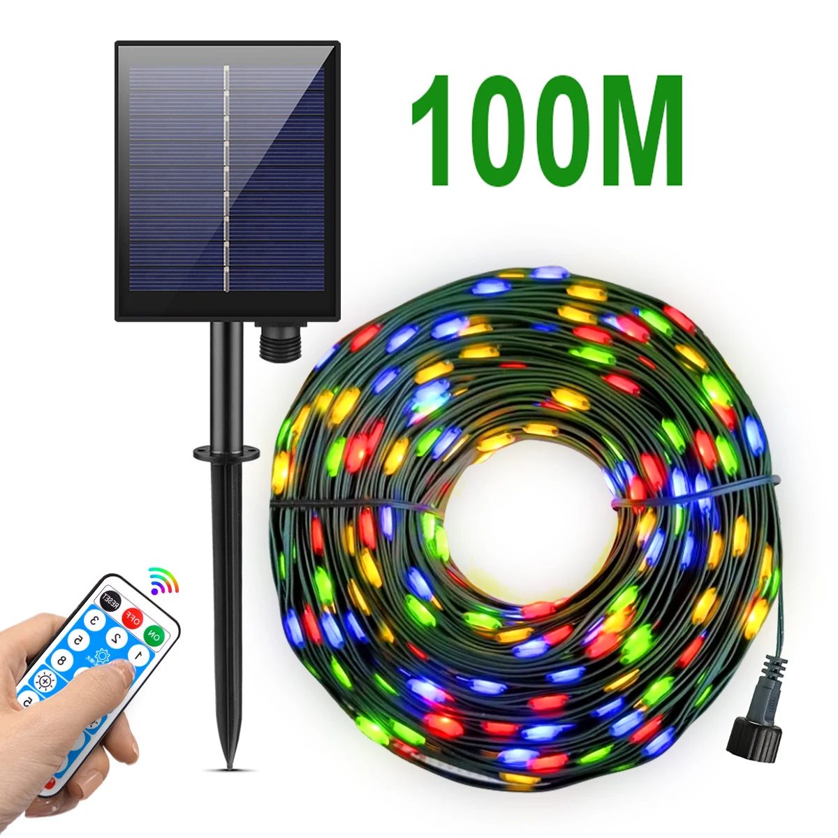 Grüne umweltfreundliche Materialien LED-Solar-Rasenlampe für den Außenbereich, 10/20/50/100 m, Feengartenbeleuchtung für Quadrate, Parks, Weihnachtsdekoration