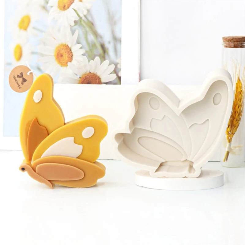 MXME Flat Butterfly Silicone Mold Handmade Soap Moulds for Candle Making
