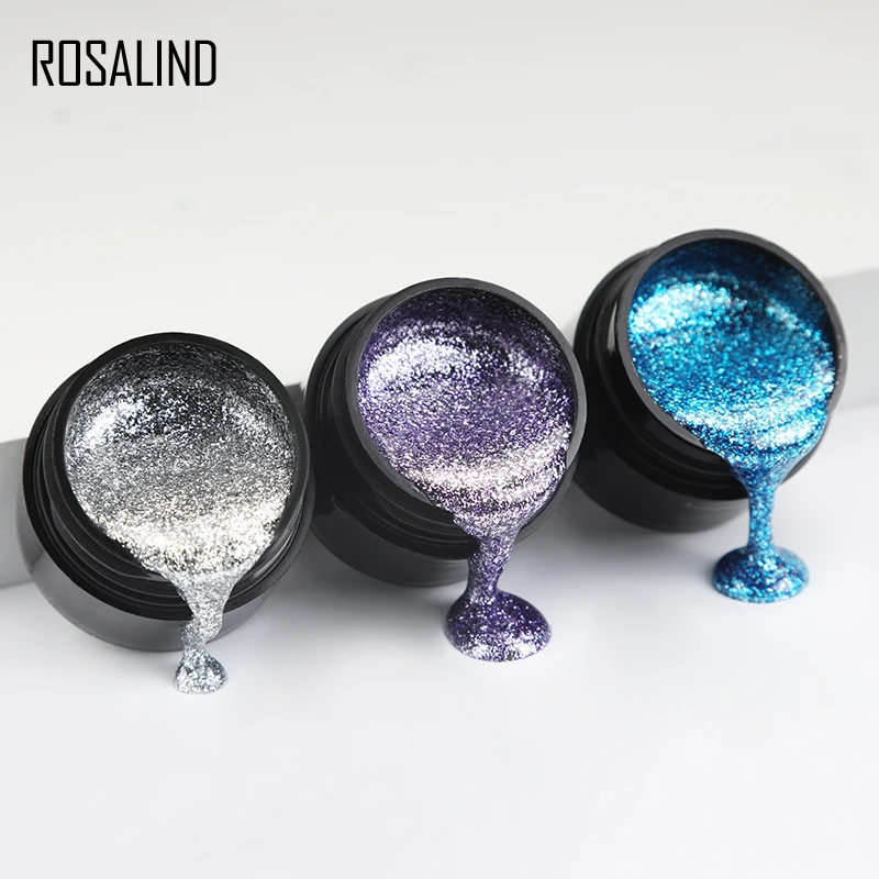 Description Picture 6 of itemROSALIND Shiny Platinum Shiny Diamond Gel Nails Art For Manicure Top Base Coat Gel Sparkling Glitter Nail Polish Semi Permanent