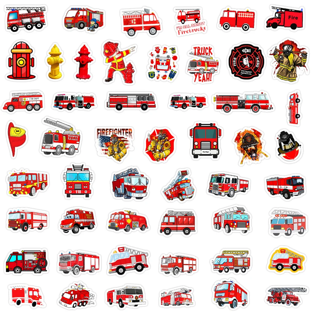 10/50Pcs Brandweerman Sticker Brave Brandweerman Fire Vrachtwagens Stickers  Diy Laptop Telefoon Waterfles Voor Jongens Meisjes Kids - AliExpress, image size:1000x1000
