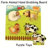 1 Set Shape Matching Farm Animals Puzzle Children's Enlightenment Early Education Cognitive Benefits Intelligence Toys 1