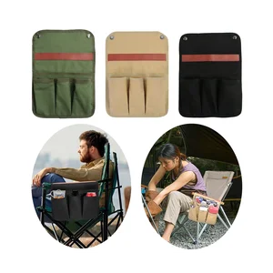 Camping Chair Side Canvas Organizer Bag Outdoor BBQ Garden Tool Bag Camping Chair Armrest Storge Pocket,Green