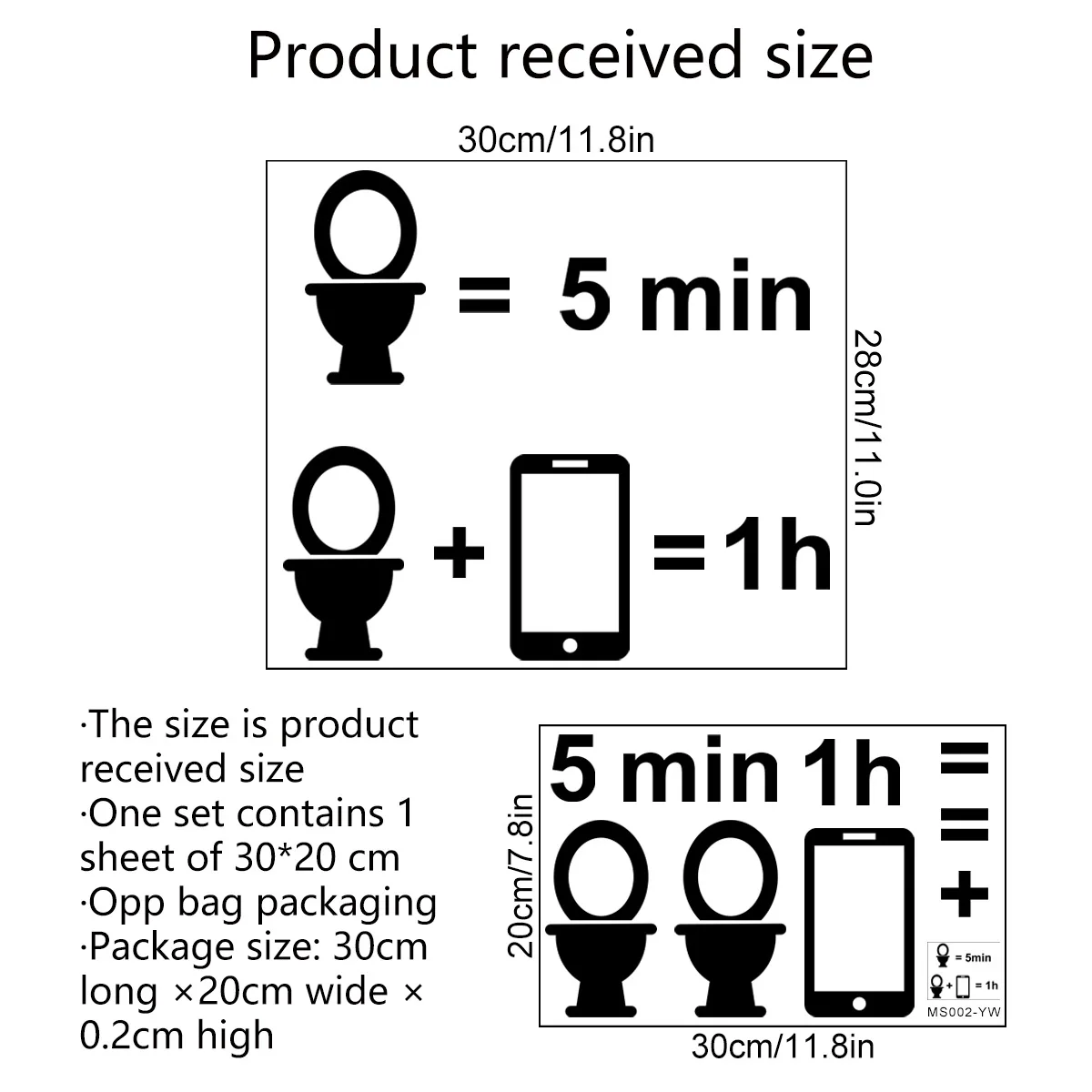 Self-adhesive Warning Paste for Toilet Stickers Funny Toilet Decoration Creative Black Self Adhesive Home Decoration
