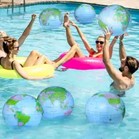 16 Inch Inflatable Globe Blow up World Globe Summer Outdoor PVC Beach Ball for Kids School Classroom Geography Party Supplies 2
