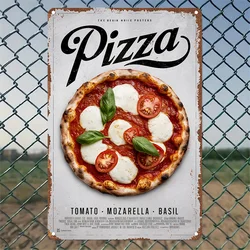 Vintage Metal Pizza Room Decor | Retro Wall Art Sign for Home, Bedroom, Restaurant, Bar, Cafe, School, Library
