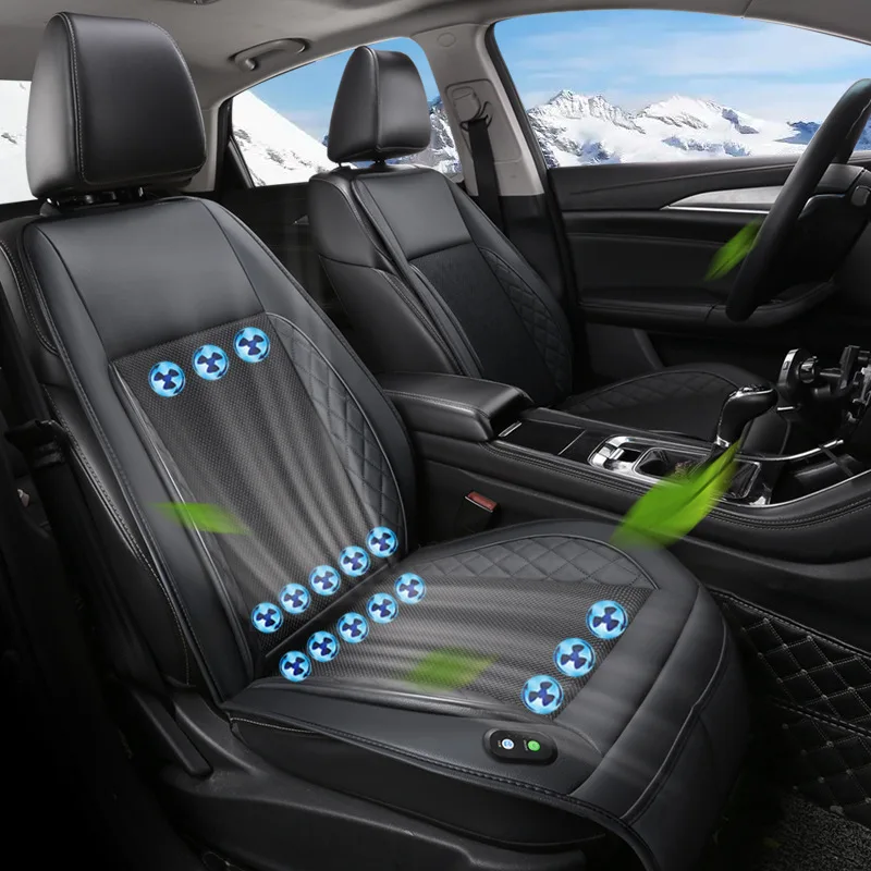 Cooling Car Seat Cushion, Car Seat Fan Cushion, With 5 Fans 3-Speed Wind  Seat Cushion