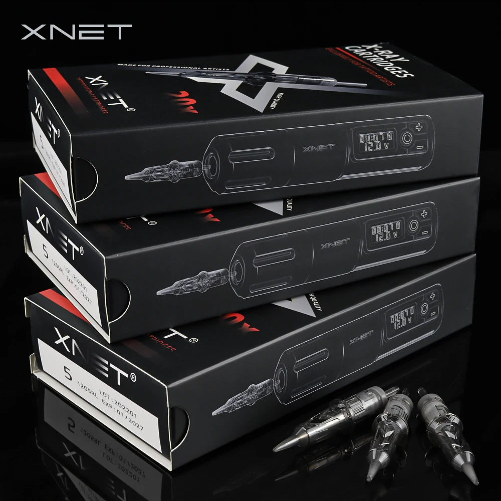 Xnet – Machine à tatouer Titan sans fil, Kit de stylo, moteur sans noyau avec poignée Extra 38mm, batterie 2400mAh, 80 pièces, aiguilles mixtes