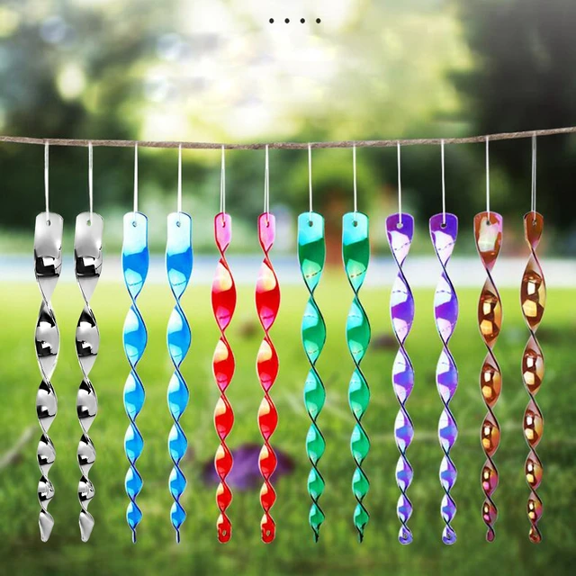 12Db 30 Cm Madártaszító Reflektív Ijesztő Rudak Függő Szél Spirális Fényvisszaverő Mezőgazdasági Kert Díszek Dekoráció - Image 2