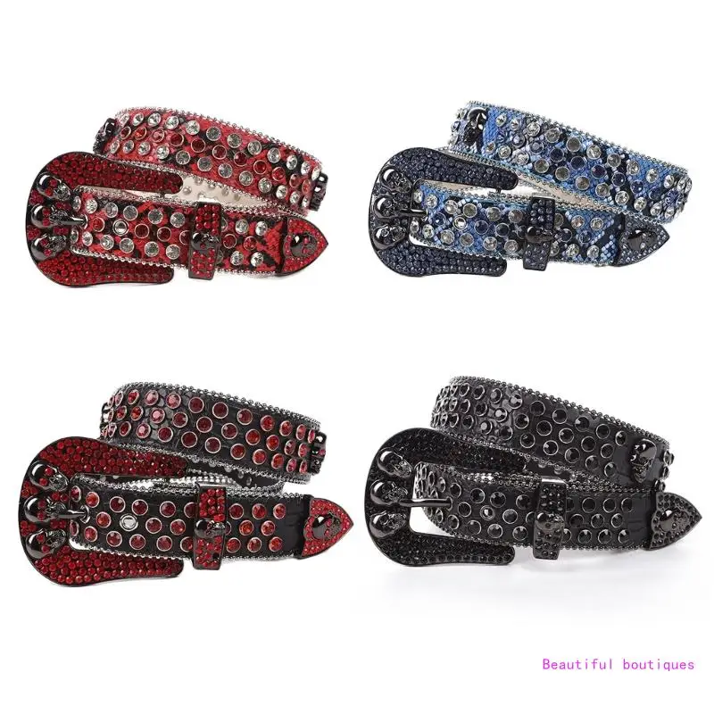 

Bling Belt Studded Waistband Belt For Women Fashion Belt for Jeans Cowgirl Western DropShip