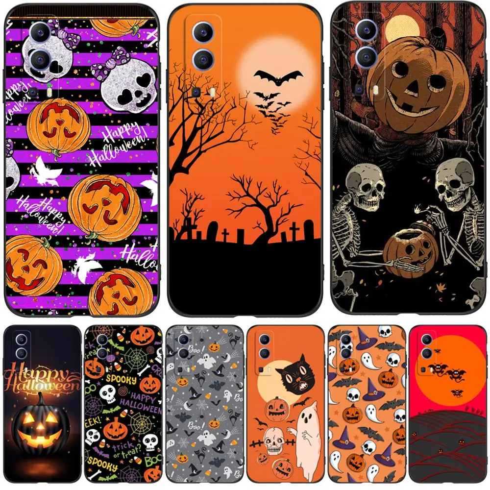 Per Vivo Y72 Y52 5G Custodia Morbida Cover Posteriore Per Vivo Y72 5G V2041 Custodie Per Telefoni Vivo Y72 Y 72 5G Custodia In Tpu Nero Halloween