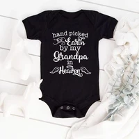 Cotton Baby Bodysuits Newborn Jumpsuit Hand Picked For Earth By My Grandma/Grandpa In Heaven Short Sleeve Summer Baby Outfits 1