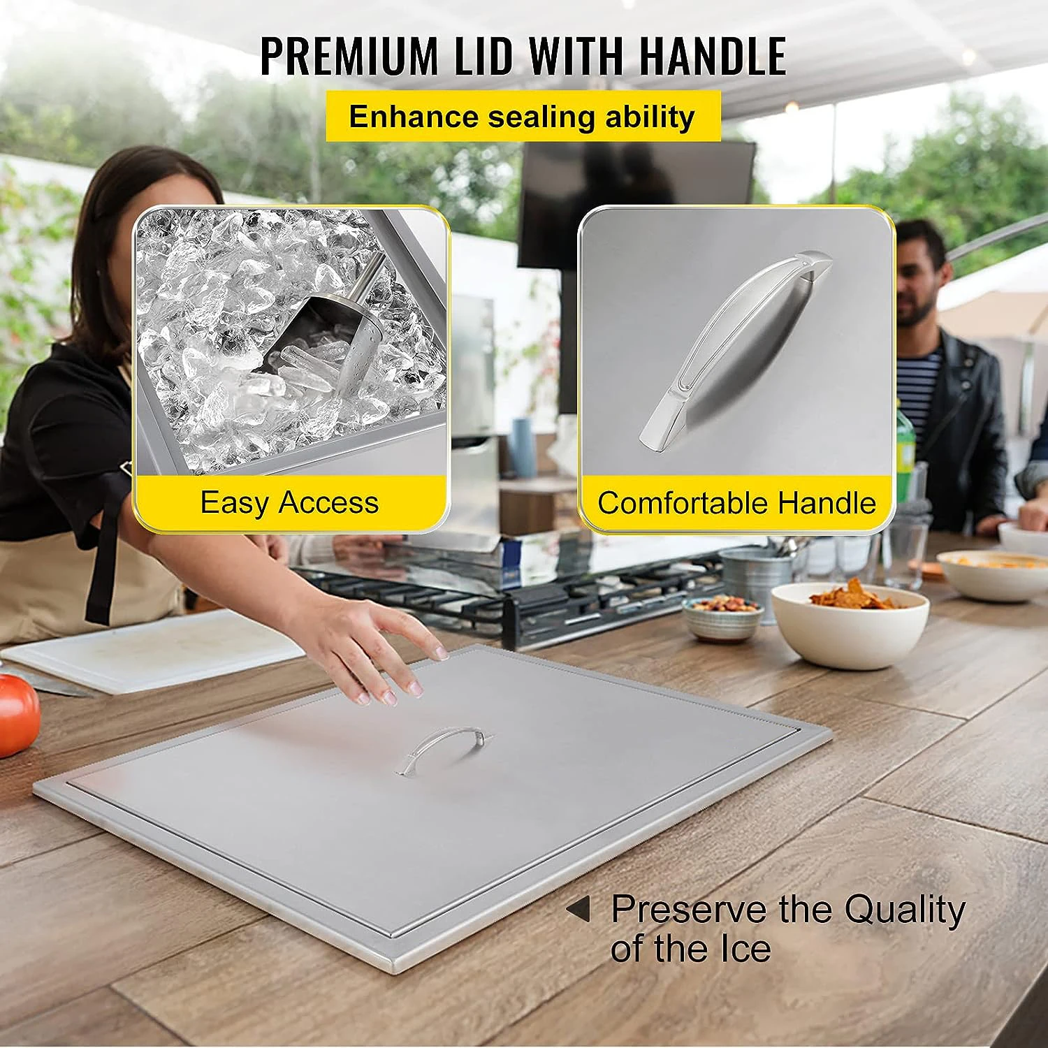 Ice Cooler Drop In Ice Bin Outdoor Kitchen For Cold Wine Beverage Drop In Chest With Cover