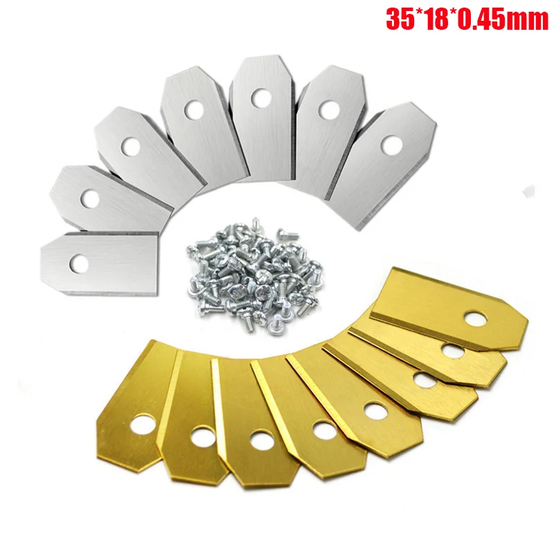35*18*0.45mm Lawn Robot Blade Gold Silver Lawn Mover Replacement Blade For Gardena Husqvarna Automower yardforce Garden Tools 3
