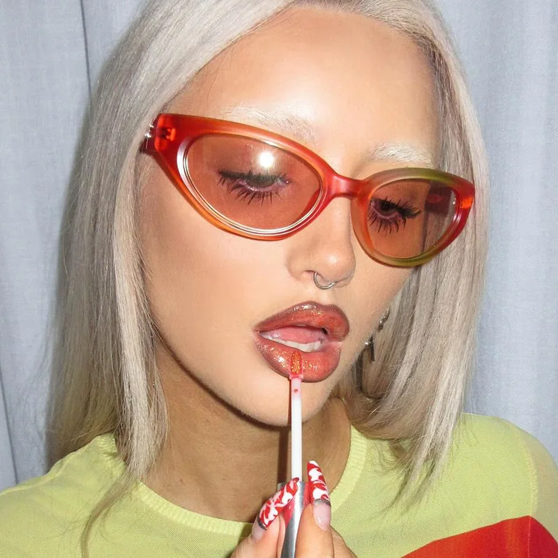 Y2k Cat Eye Sonnenbrille Frauen für Männer Luxusmarke Designer Vintage Sonnenbrille beliebte Punk Hip Hop Regenbogen sexy Farben uv400