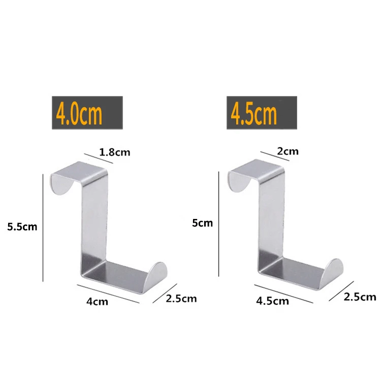 Storage hook Door hook Door Hanger Hook Stainless Steel Free Punching Cabinet Door Without Trace Clothes Hook Back Wall Mounted Hooks