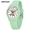 Fashion Sanda 6139 Student Quartz Watch Creative Cute Cartoon Wealth Cat Silicone Strap Wristwatch For Boys And Girls Clock Gift 6