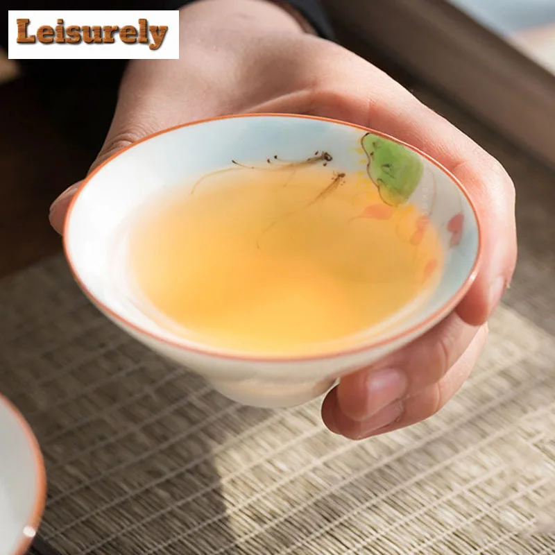 60ml White Porcelain Master Cup Hand Painted Ceramic Tea Cup Bowl Teaware Tea Set Cup Kungfu Teacups Set Small Cone Bowl Chazhan