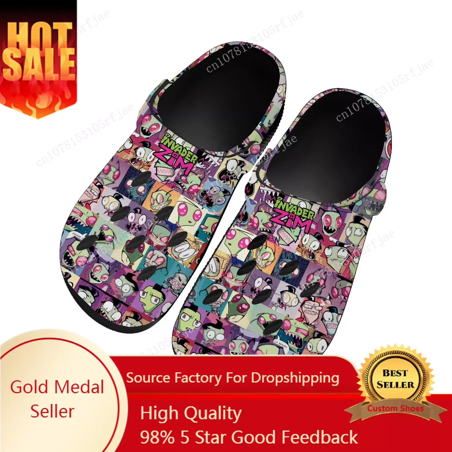 

Animation Invader Home Clogs Cartoon Zim Men Women Youth Boy Girl Sandals Shoes Garden Bespoke Custom Shoes Beach Hole Slippers