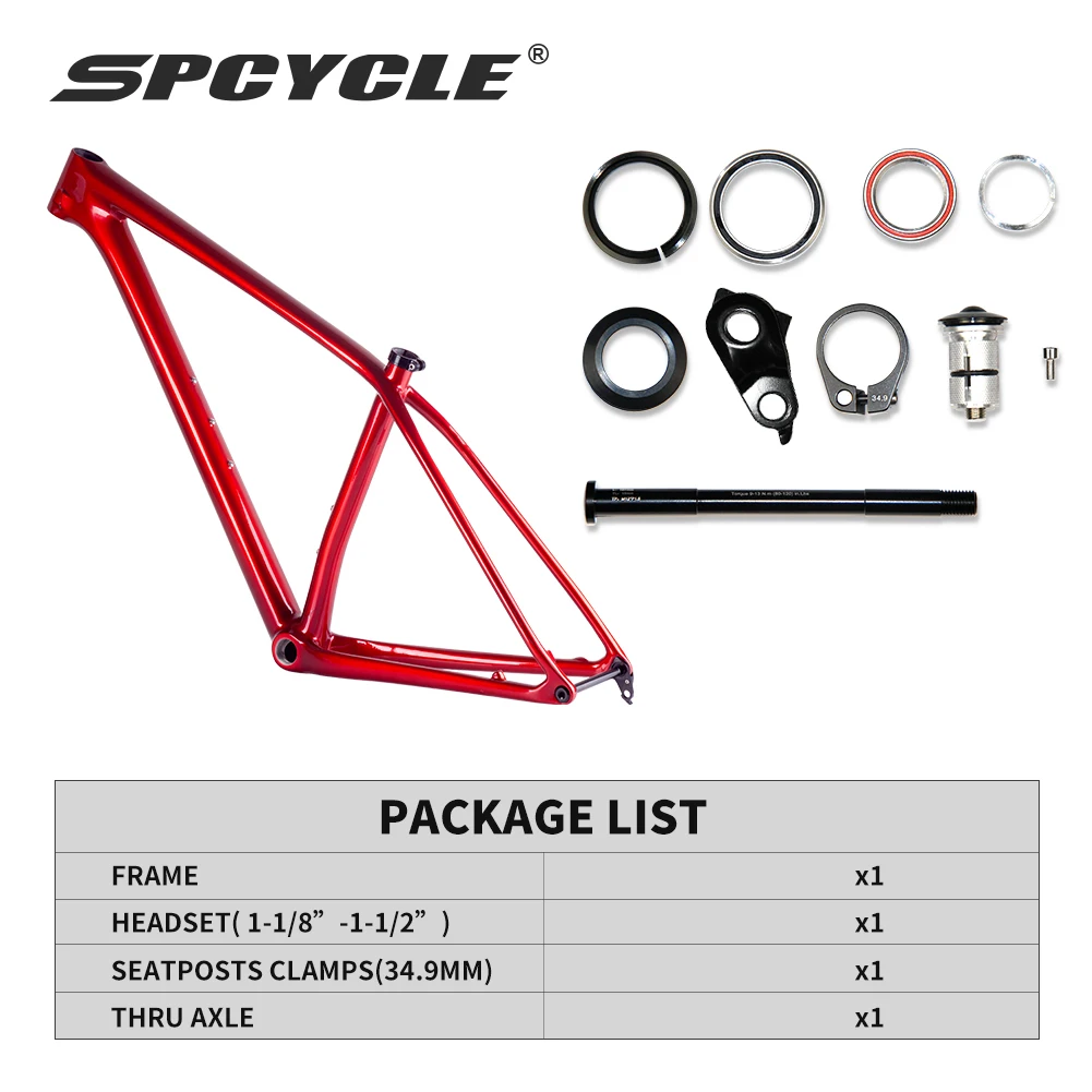 Spcycle 29er MTB Carbon Frame T1000 Carbon Hardtail Mountain Bike Frame BSA 148x12mm Boost MTB 29 bicycle frame