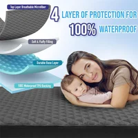 Protecteur de matelas épais et imperméable, drap-housse réglable et Durable, couvre-lit Anti-acariens antidérapants, 140/160x200 4