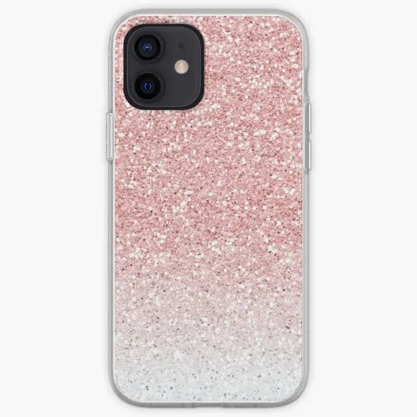 Rose Pink And White Ombre Glitter Iphone Phone Case Customizable for