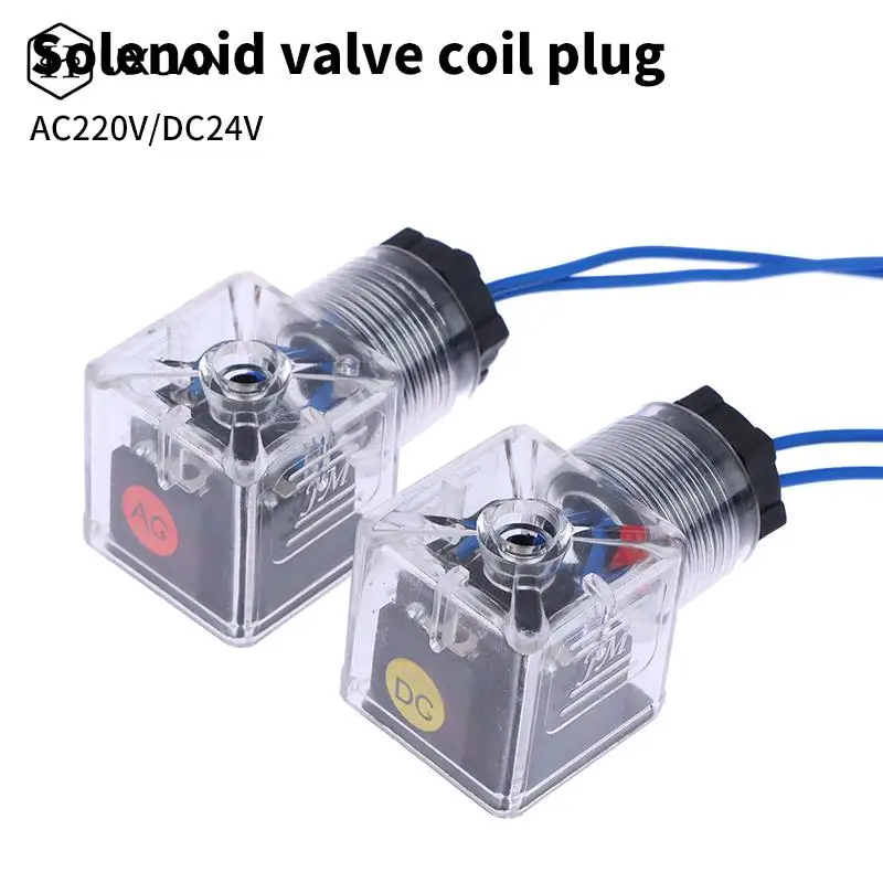 Connettori Per Elettrovalvola - Kit Da 5 Pezzi Impermeabile IP65, Per Bobine 24V, Con LED Trasparente