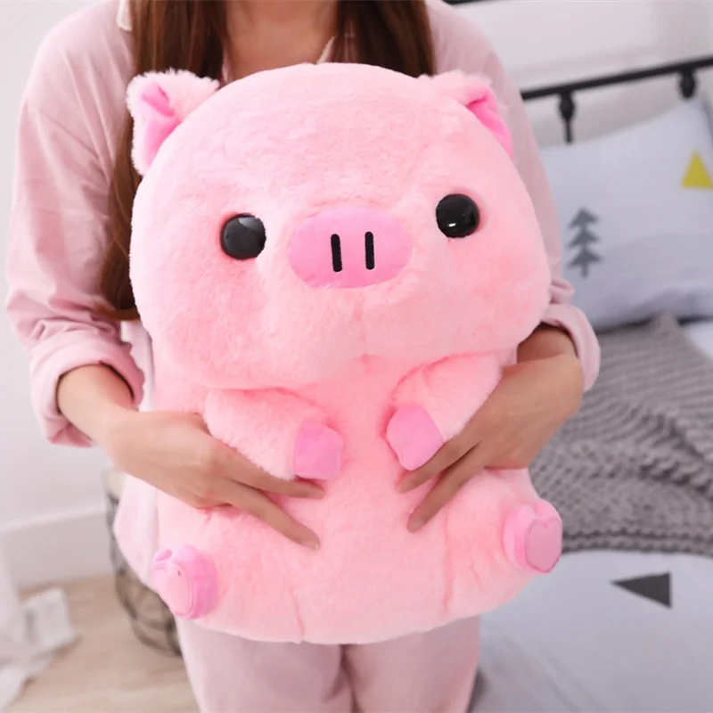 Soft Kawaii Love Pink Pig Plush Pillow Stuffed Super Cute Round Pig High Quality Doll Gift For Children