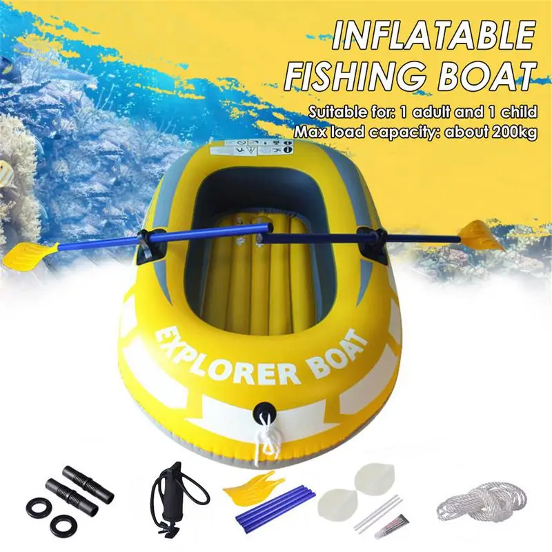 PVC Inflatable Kayak Canoe 1/2 Person Rowing Air Boat Fishing Boat