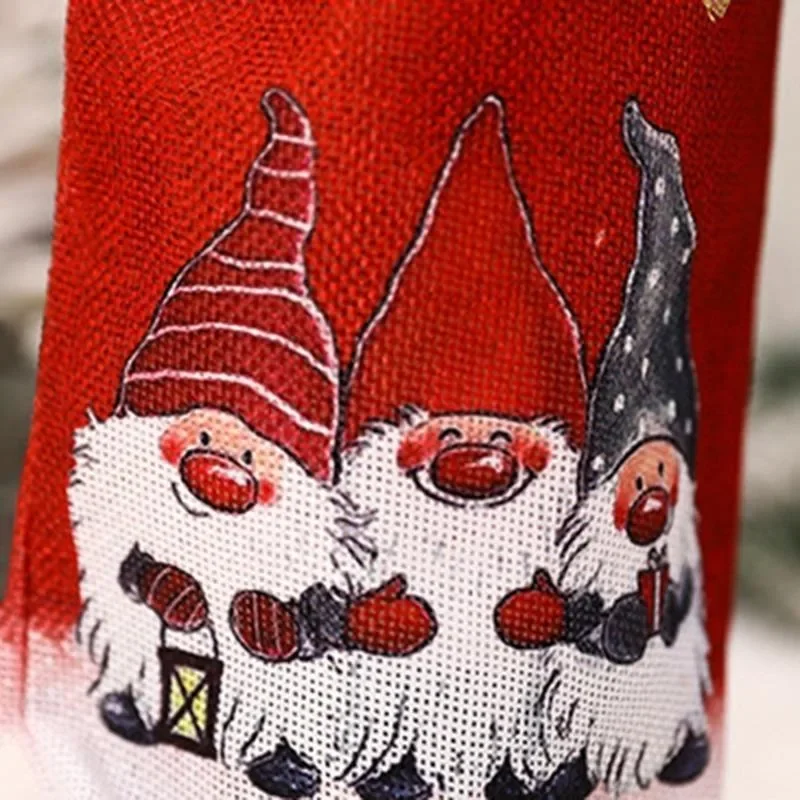 Christmas Wine Bottle Covers Bag Snowman Santa Claus Champagne Bottle Cover Sleeve Table Decorations
