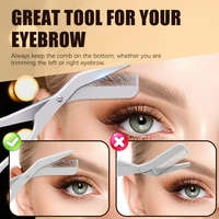 1Pcs Eyebrow Trimming Scissors with Combs Professional Eyebrow Trimmer Stainless Steel Grooming Eyebrow Shaping Scissors Tools 4