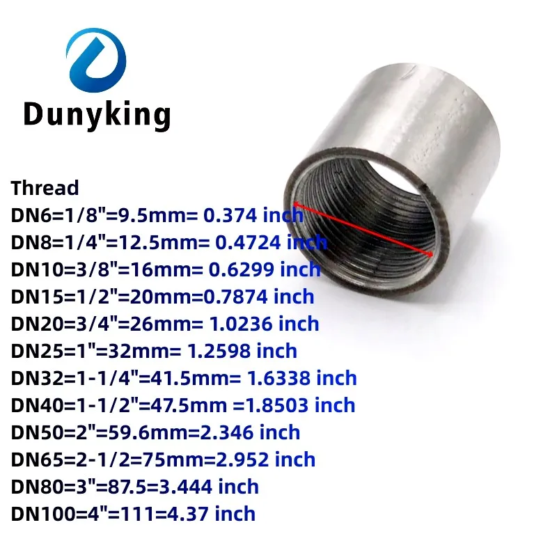 Accesorios de tubería roscada hembra BSP, adaptador de conector de agua y gas, acero inoxidable 304, 1/8 