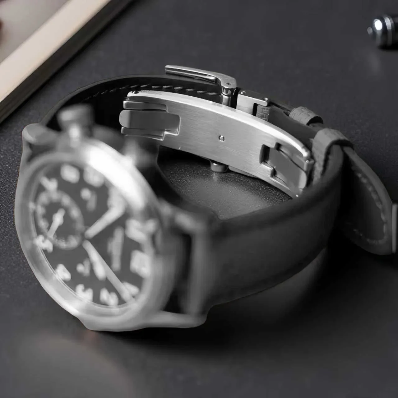 Premium Watch Strap with Spring Deployant Buckle - Luxury Replacement Watch Band Clasp