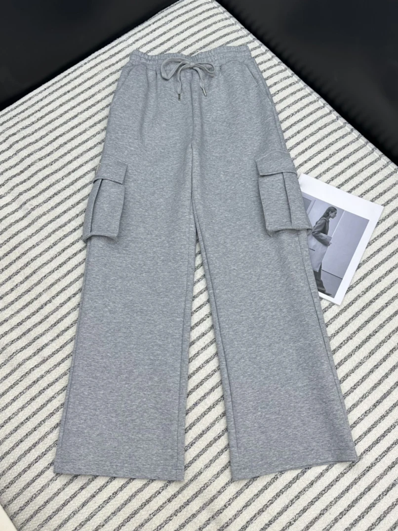 

Straight pants double side pocket design casual fashion 2024 fall new 1109