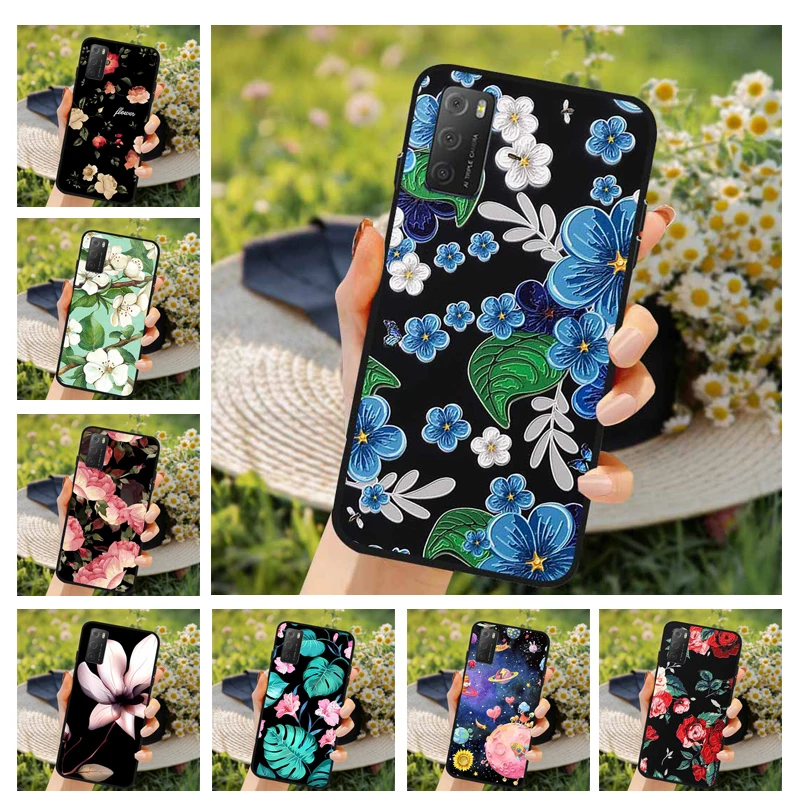 3D Soft TPU Floral Embossed Silicone Phone Case - Elegant Flower Design Back Cover